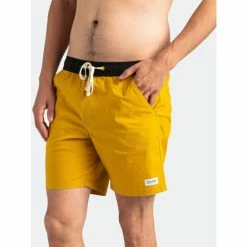 Banks Journal Primary Elastic Boardshort Swimwear Dark Mustard -Banks Journal store unnamed file 1039