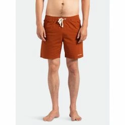 Banks Journal Label Elastic Boardshort Swimwear Baked Clay -Banks Journal store unnamed file 1057