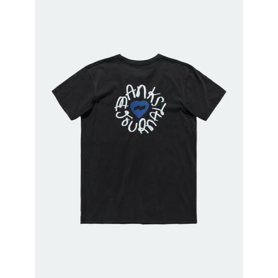 Banks Journal Heart Stamp Classic Tee Shirt Tops Dirty Black 3 Banks Journal Heart Stamp Classic Tee Shirt Tops Dirty Black