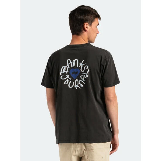 Banks Journal Heart Stamp Classic Tee Shirt Tops Dirty Black 6 Banks Journal Heart Stamp Classic Tee Shirt Tops Dirty Black - Image 4