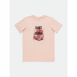 Banks Journal Fronds Faded Tee Shirt Tops Pink Ivory