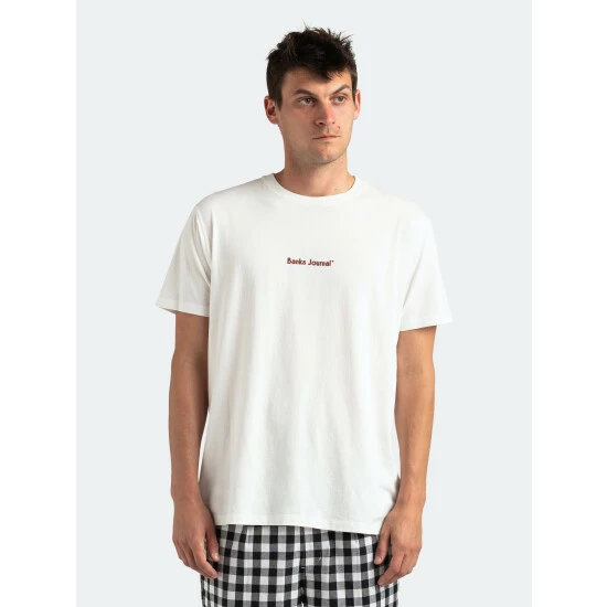 Banks Journal Heading Faded Tee Shirt Tops Off White 4 Banks Journal Heading Faded Tee Shirt Tops Off White - Image 2