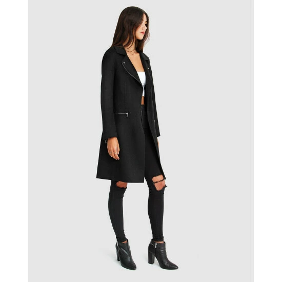 Banks Journal Last Chance Wool Blend Moto Coat - Black Coats, Jackets & Blazers - Image 2