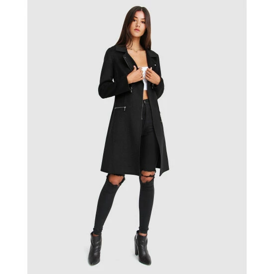 Banks Journal Last Chance Wool Blend Moto Coat - Black Coats, Jackets & Blazers - Image 4