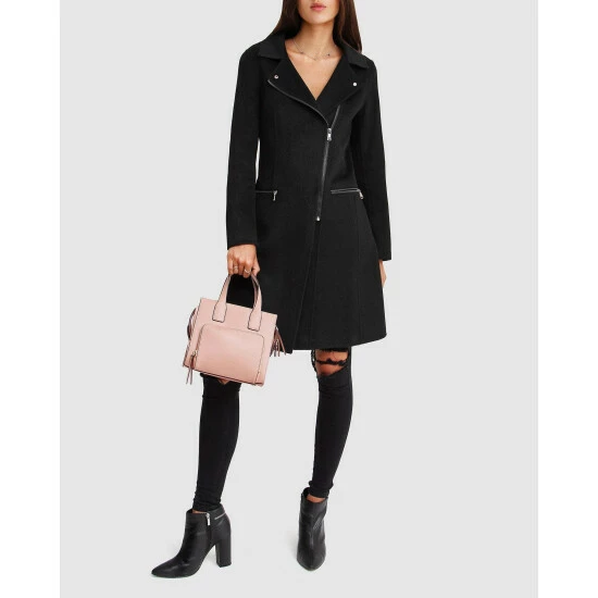 Banks Journal Last Chance Wool Blend Moto Coat - Black Coats, Jackets & Blazers - Image 5