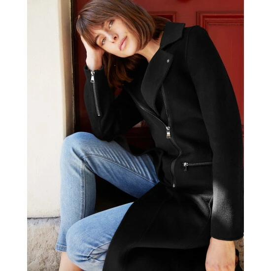 Banks Journal Last Chance Wool Blend Moto Coat - Black Coats, Jackets & Blazers - Image 7