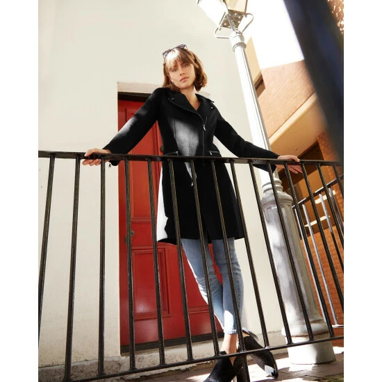 Banks Journal Last Chance Wool Blend Moto Coat - Black Coats, Jackets & Blazers - Image 8