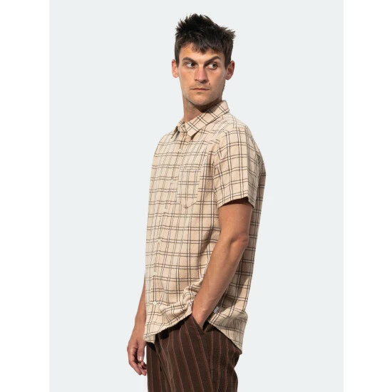 Banks Journal Heights S/s Woven Shirt Shirts Bone 5 Banks Journal Heights S/s Woven Shirt Shirts Bone - Image 3