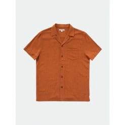 Banks Journal Brighton S/S Woven Shirt Tops Dark Amber