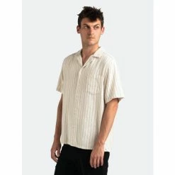 Banks Journal Brunswick S/S Woven Shirt Tops Bone -Banks Journal store unnamed file 1398