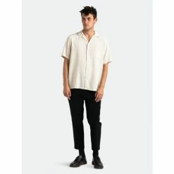 Banks Journal Brunswick S/S Woven Shirt Tops Bone -Banks Journal store unnamed file 1399