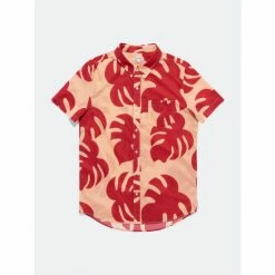 Banks Journal Fronds S/S Woven Shirt Tops Peach