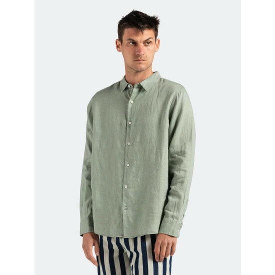 Banks Journal Hastings Linen L/S Woven Shirt Tops Leaf 4 Banks Journal Hastings Linen L/S Woven Shirt Tops Leaf - Image 2