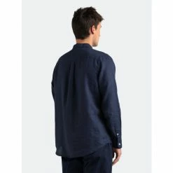 Banks Journal Hastings Linen L/S Woven Shirt Tops Dirty Denim -Banks Journal store unnamed file 1465