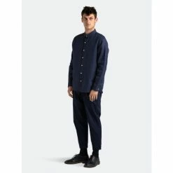 Banks Journal Hastings Linen L/S Woven Shirt Tops Dirty Denim -Banks Journal store unnamed file 1467