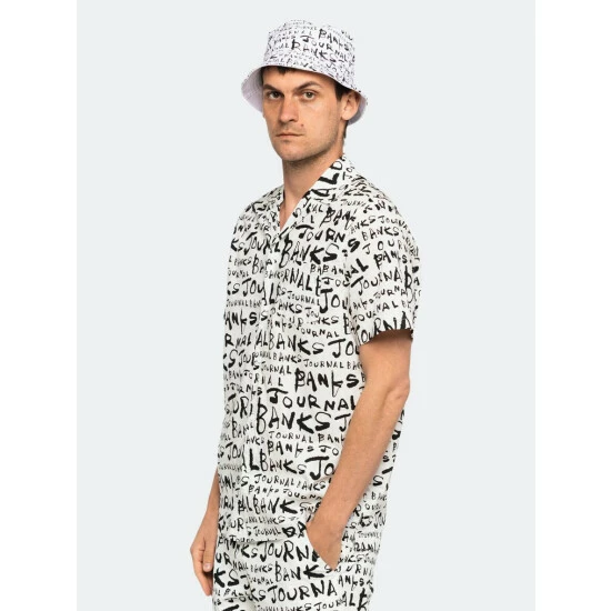 Banks Journal Dunkwell S/S Woven Shirt Tops Off White 5 Banks Journal Dunkwell S/S Woven Shirt Tops Off White - Image 3