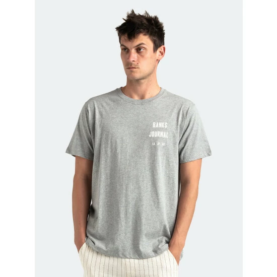 Banks Journal Passport Classic Tee Shirt Tops Heather Grey 5 Banks Journal Passport Classic Tee Shirt Tops Heather Grey - Image 3