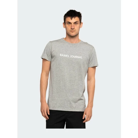 Banks Journal Label Primary Classic Tee Shirt - Heather Grey Tops 3 Banks Journal Label Primary Classic Tee Shirt - Heather Grey Tops