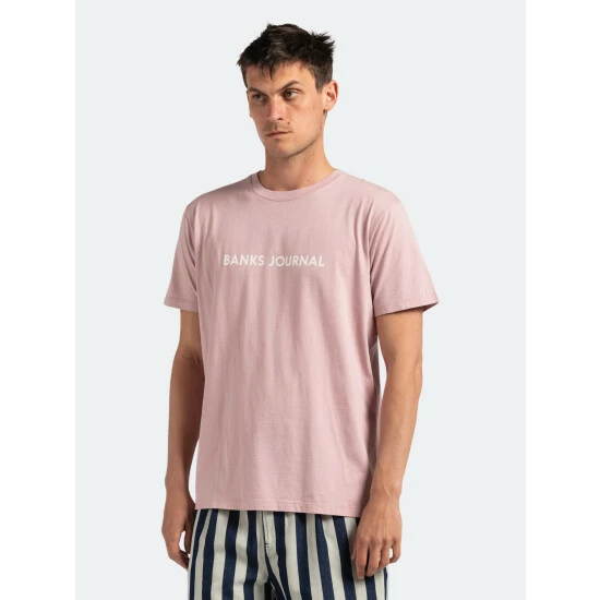 Banks Journal Label Classic Tee Shirt Tops Pale Lavander 4 Banks Journal Label Classic Tee Shirt Tops Pale Lavander - Image 2