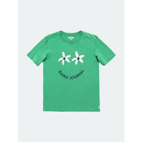 Banks Journal Smile Faded Tee Shirt T-Shirts Emerald Green 3 Banks Journal Smile Faded Tee Shirt T-Shirts Emerald Green