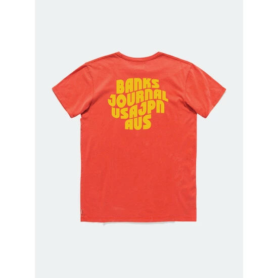 Banks Journal Posted Classic Tee Shirt Tops Washed Red 3 Banks Journal Posted Classic Tee Shirt Tops Washed Red