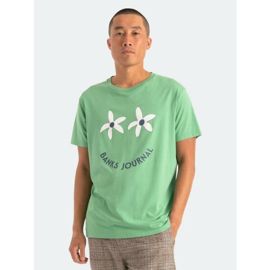 Banks Journal Smile Faded Tee Shirt T-Shirts Emerald Green 4 Banks Journal Smile Faded Tee Shirt T-Shirts Emerald Green - Image 2