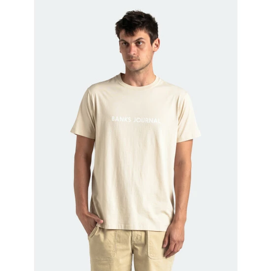 Banks Journal Label Classic Tee Shirt Tops Bone 4 Banks Journal Label Classic Tee Shirt Tops Bone - Image 2