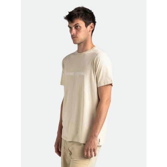 Banks Journal Label Classic Tee Shirt Tops Bone 6 Banks Journal Label Classic Tee Shirt Tops Bone - Image 4
