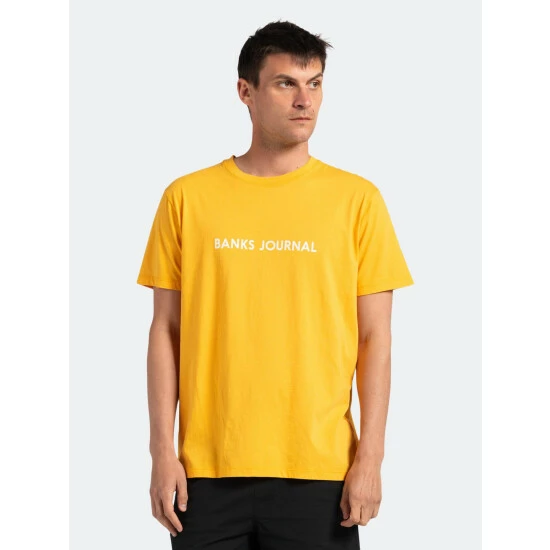 Banks Journal Label Classic Tee Shirt Tops Dijon 4 Banks Journal Label Classic Tee Shirt Tops Dijon - Image 2
