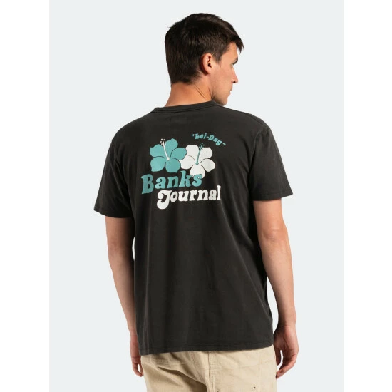 Banks Journal Lei Day Faded Tee Shirt Tops Dirty Black 6 Banks Journal Lei Day Faded Tee Shirt Tops Dirty Black - Image 4