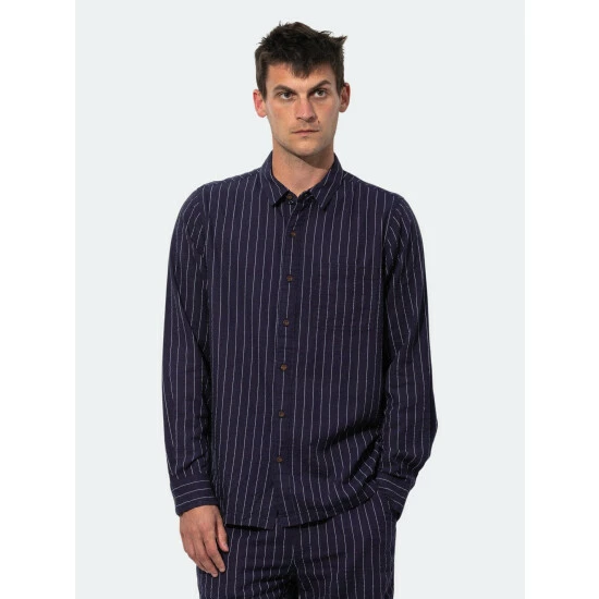 Banks Journal John E L/S Woven Shirt Tops Dirty Denim 4 Banks Journal John E L/S Woven Shirt Tops Dirty Denim - Image 2