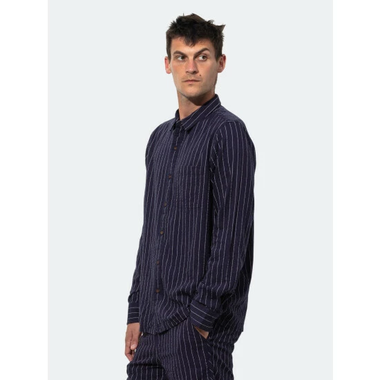 Banks Journal John E L/S Woven Shirt Tops Dirty Denim 6 Banks Journal John E L/S Woven Shirt Tops Dirty Denim - Image 4