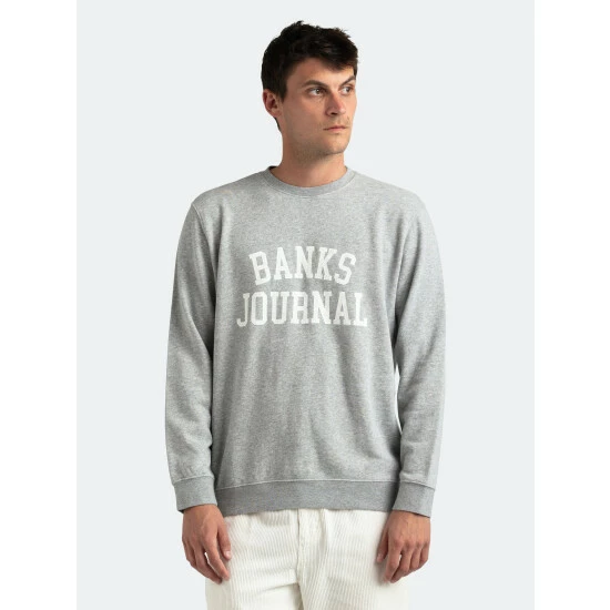 Banks Journal Defense Crew Sweat Fleece Sweatshirts, Sweaters & Hoodies Grey Marle 4 Banks Journal Defense Crew Sweat Fleece Sweatshirts, Sweaters & Hoodies Grey Marle - Image 2