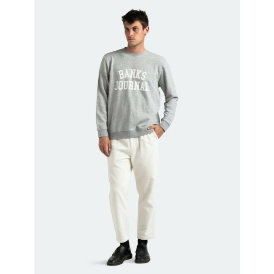 Banks Journal Defense Crew Sweat Fleece Sweatshirts, Sweaters & Hoodies Grey Marle 7 Banks Journal Defense Crew Sweat Fleece Sweatshirts, Sweaters & Hoodies Grey Marle - Image 5