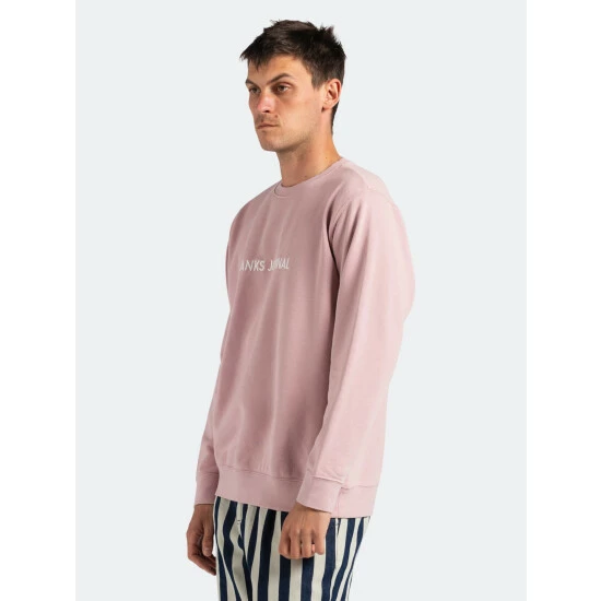 Banks Journal Label Crew Standard Fleece Sweatshirts, Sweaters & Hoodies Pale Lavander 6 Banks Journal Label Crew Standard Fleece Sweatshirts, Sweaters & Hoodies Pale Lavander - Image 4