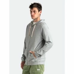 Banks Journal Primary Twill Zip Hoodie Transseasonal Fleece Sweatshirts, Sweaters & Hoodies Heather Grey -Banks Journal store unnamed file 1941