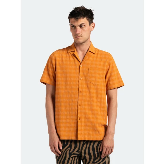 Banks Journal Mammoth S/S Woven Shirt Tops Tabacco 4 Banks Journal Mammoth S/S Woven Shirt Tops Tabacco - Image 2