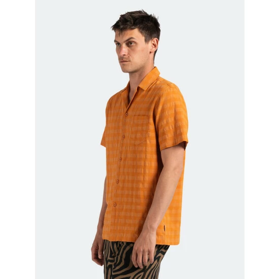 Banks Journal Mammoth S/S Woven Shirt Tops Tabacco 6 Banks Journal Mammoth S/S Woven Shirt Tops Tabacco - Image 4