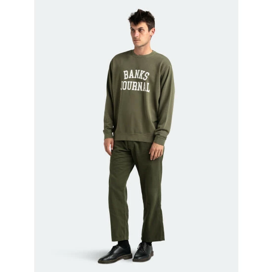 Banks Journal Defense Crew Sweat Fleece Sweatshirts, Sweaters & Hoodies Army 7 Banks Journal Defense Crew Sweat Fleece Sweatshirts, Sweaters & Hoodies Army - Image 5