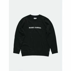 Banks Journal Label Crew Graphic Fleece Sweatshirts, Sweaters & Hoodies Dirty Black