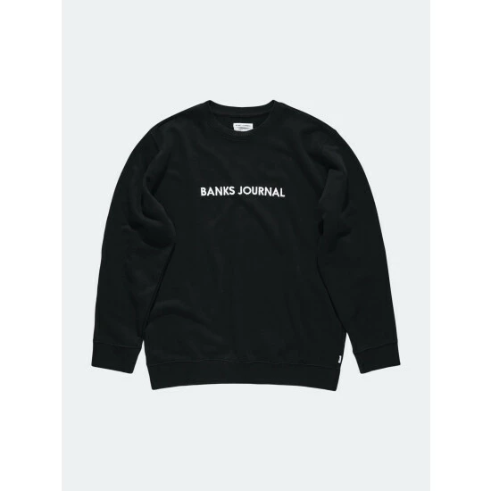 Banks Journal Label Crew Graphic Fleece Sweatshirts, Sweaters & Hoodies Dirty Black 3 Banks Journal Label Crew Graphic Fleece Sweatshirts, Sweaters & Hoodies Dirty Black