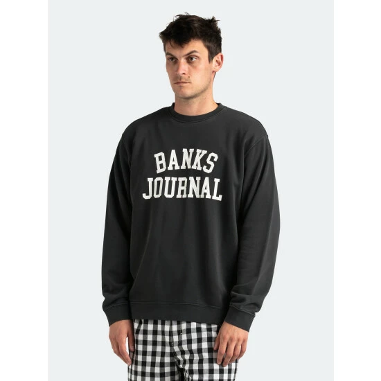 Banks Journal Defense Crew Sweat Fleece Sweatshirts, Sweaters & Hoodies Dirty Black 4 Banks Journal Defense Crew Sweat Fleece Sweatshirts, Sweaters & Hoodies Dirty Black - Image 2