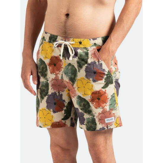 Banks Journal Soho Elastic Boardshort Swimwear Bone 6 Banks Journal Soho Elastic Boardshort Swimwear Bone - Image 4