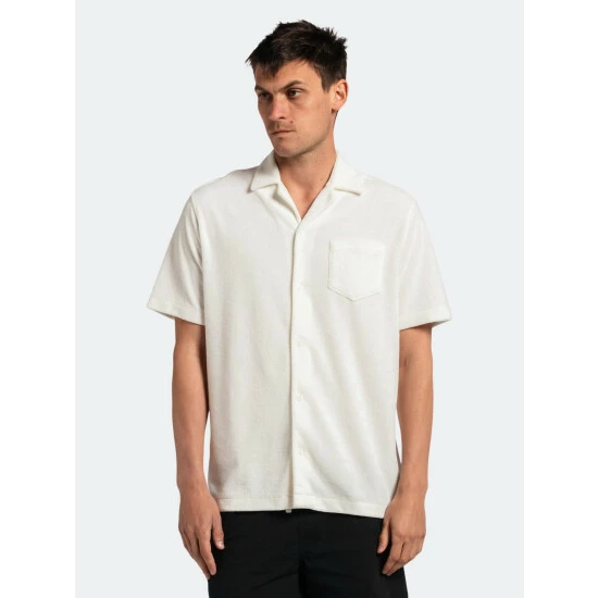 Banks Journal Terry S/S Woven Shirt Tops Off White 4 Banks Journal Terry S/S Woven Shirt Tops Off White - Image 2