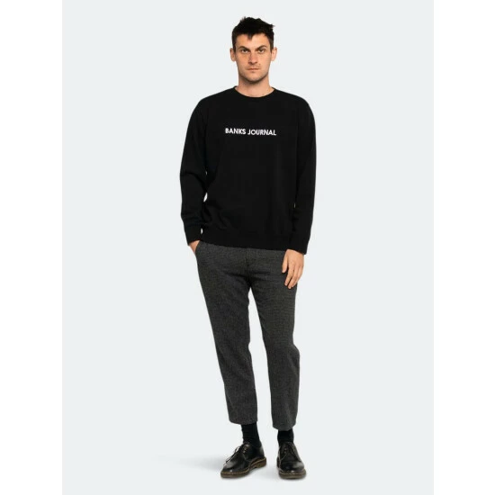 Banks Journal Label Crew Graphic Fleece Sweatshirts, Sweaters & Hoodies Dirty Black 7 Banks Journal Label Crew Graphic Fleece Sweatshirts, Sweaters & Hoodies Dirty Black - Image 5