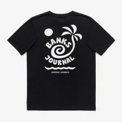 Alternative view of Banks Journal Rising Palm Faded Tee Shirt - Black T-Shirts
