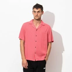 Alternative view of Banks Journal Brighton S/S Woven Shirt - Faded Rose Shirts