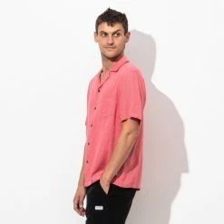Banks Journal Brighton S/S Woven Shirt - Faded Rose Shirts -Banks Journal store unnamed file 554