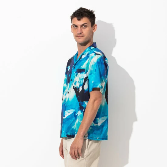 Banks Journal Natalie Strickland Studio S-S Woven Shirt Shirts Indigo 5 Banks Journal Natalie Strickland Studio S-S Woven Shirt Shirts Indigo - Image 3