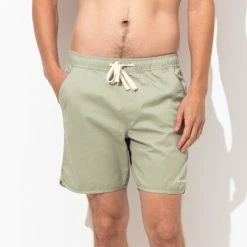 Banks Journal Label Elastic Boardshort - Green Tea Shorts -Banks Journal store unnamed file 687